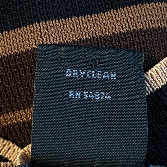 Vintage Y2K Striped Indie Grunge Knit Top Brown Retro Earth Tones 90s Stretch-M - Picture 9 of 9